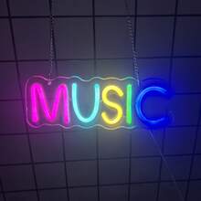 1 pieza Luz LED colorida con música y interruptor, decoración de pared, adecuada para el hogar, bar, club o ambiente de eventos musicales, decoración con tema musical, luz montada en la pared, interfaz USB, lámpara USB, suministro directo de fábrica, personalizable - Rojo rosa, azul hielo, amarillo limón, verde, azul - Ver 6