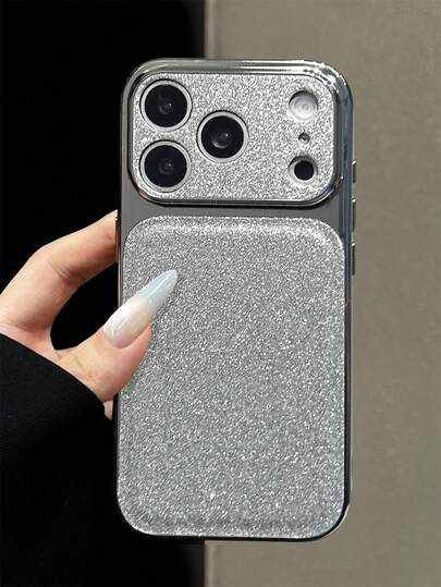 Funda de teléfono suave de unicolor brillante y con purpurina, de lujo y sencilla, compatible con iPhone 17 Pro Max, 17 Pro, 17, 16 Pro Max, 16 Pro, 16, 15 Pro Max, 15 Pro, 14 Pro Max, 14 Pro, con protección para la cámara y resistente a golpes