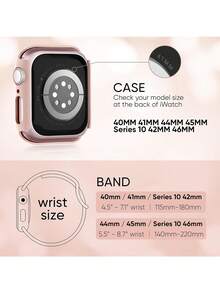 2合1運動尼龍錶帶與錶殼，相容 錶帶與錶殼尺寸 40mm、41mm、42mm、44mm、45mm、46mm 與 49mm。柔軟、透氣、彈性錶帶。防震防刮 PC 與強化玻璃 2合1 錶殼。相容 Series Ultra/11/10/9/8/7/6/5/4/SE，男女適用。易於佩戴，觸控靈敏。 - 粉色 - 查看 4
