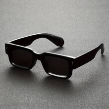 2 Pairs Of Y2K Punk Style Unisex Rectangular Fashion Glasses - Anti-Glare, Durable PC Frame, Suitable For Events, Party Glasses, Statement Glasses, Retro Design, High-Quality Lenses, Sturdy Construction, Decorative Glasses, For Streetwear Enthusiasts - 黑色/透明灰色 - 查看 1