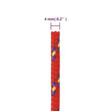 vidaXL Bootsseil Rot 4 mm 50 m Polypropylen Gartenseil, DIY-Projekte mit gedrehtem Seil für drinnen und draußen, Gartenseilbinden, Gartendekorationen, Partys, Boote im Freien - A - Übersicht 5