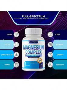 High - Efficiency Magnesium Complex - Supports Sleep, Nerve And Bone Health, Manages Stress And Mood, And Improves Muscle Function. Each Bottle Contains 90 Capsules. - 75ml - View 2