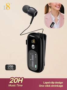 Tai nghe không dây D8 có thể thu gọn, màn hình LCD, tai nghe chụp tai, tai nghe âm thanh nổi khử tiếng ồn, mic kẹp, tai nghe thoải mái, thời gian đàm thoại 20 giờ, thích hợp cho thể thao, kinh doanh, tài xế xe tải, lái xe, chơi game và loa. - Nhiều màu - Xem 14