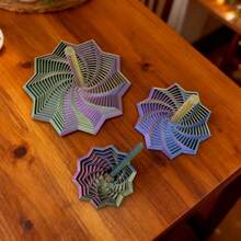 1pc 2026 Newest 3D Printed Octagonal Carrot Tower Decompression Spiral 3D Sensory Decompression Star Toy With Handle Desktop Decor - Multicolor - View 9