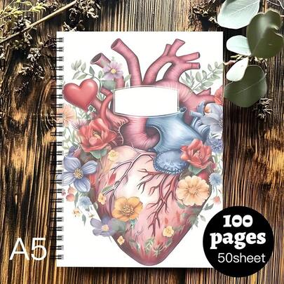 1 pièce Cahier de notes spirale esthétique pour soins infirmiers, journal de voyage, élément essentiel pour l'école d'infirmières, cahier de planification spirale, cadeau d'appréciation pour les infirmières, cahier de remise des diplômes pour infirmières, organiseur personnel avec anatomie