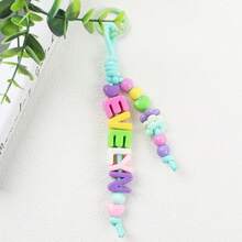 1pc Customized Colorful Letter Bag Charm, Multi-Color Beaded, Floral Keychain, Personalized Handmade Gift For Friends And Family - Colorful Keychains - View 23