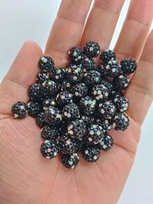 50颗10毫米粘土钻球手工散珠DIY手链项链串珠饰品配件 - 50個滿鑽陶泥珠 - 查看 38