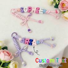 1 chiếc nơ móc len thủ công tùy chỉnh để trang trí, móc khóa tên nhiều màu sắc cá nhân hóa, phụ kiện ba lô, quà tặng trang trí cho mẹ/bạn gái, quà tặng ngày Valentine. - Móc khóa dệt - Xem 2