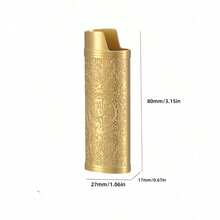 2pcs Constantine 3D Carved Pattern  Metal Lighter Case, Lighter Protective Cover, Lighter Shell, Tight Fit BIC J6 Lighters - Fashion Durable Lighter Box - 青銅拉絲 2 件裝 - 查看 4