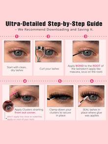 Bộ nối mi Fairy Lash Clusters Kit Manga 120 sợi, độ cong D 8-18MM, kiểu dáng tự nhiên, kèm keo dán mi Eyelah Glue Bond And Seal, tự làm tại nhà. - màu đen - Xem 7