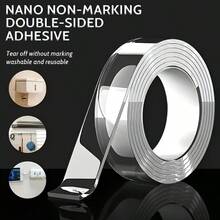 1pc 5m Long Transparent Double-Sided Adhesive Tape, Single Pack, Waterproof Strong Glue, Reusable, Seamless, Durable And Versatile For Home, Kitchen, Office And Car - Transparent - View 2