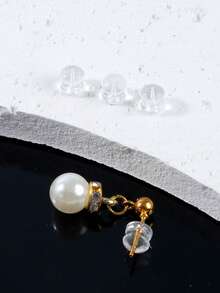 20/50/100 PCS Clear Earring Backs, Hamburg Shaped Clear Earring Backs, Soft Invisible Rubber Stoppers For Studs Hoops Hooks Replacement Earring Backings Earrings/Droopy Ears/Heavy Earrings - Hamburger Clear Earplugs - View 8