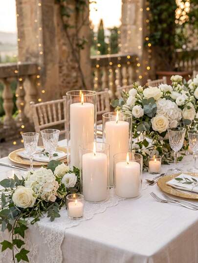 1 Set/1 Pieza Portavelas de vidrio transparente a prueba de viento, Portavelas de escritorio estilo nórdico, Adecuado para fiestas/mesas de comedor/banquetes/ceremonias/fiestas de cumpleaños/salas de estar/decoraciones de mesa/reuniones familiares, Decoración del hogar, Adornos decorativos, Decoraciones de cumpleaños, Decoraciones navideñas