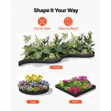 Galvanized Steel Landscape Edging, 40 Ft X 6 In Metal Edging For Landscaping With Gloves, Easy-To-Install Bendable Metal Strips, Heavy Duty Metal Garden Edge Border For Flower Bed, Yard Pathway - 40ft x 6inch màu đen - Xem 4