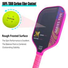 Series 5 Carbon Fiber Pickleball Paddle, 16mm Standard Size, Rough Matte Surface For Easy Ball Control And High Spin, Balanced Power And Control T800 Carbon Fiber Pickleball Paddle. - Multicolor - View 4
