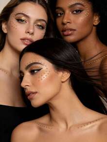 2mm Gold Face Jewels, Hair Jewels, Eyebrow Jewels, Diamond Stickers - Gold - View 7