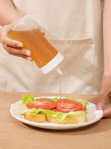 Bộ 1 chai bóp đựng sốt kem cà chua, mật ong, nước tương và gia vị. - trắng - Xem 8