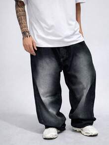 Men's Cargo Pants Dazzling Jeans Balloon Extra Large Pocket Original Men's - 黑色 - 查看 13