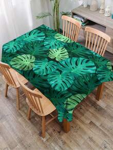 1pc Tropical Palm Leaf Print Tablecloth, Modern Polyester Rectangular/Round Waterproof Tablecloth, Digital Printing Suitable For Living Room, Outdoor Dining Table, Small Round Table - Multicolor - View 12
