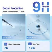 4片装超清钢化玻璃屏幕保护膜，适用于28mm至47mm圆形智能手表，超清超薄，触控灵敏，9H硬度防刮，男女通用。（1英寸至1.85英寸）适用于小米手表、西铁城手表、智能手表、时尚智能手表配件 - 46 毫米 - 查看 5