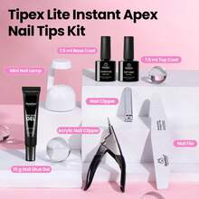 Beetles Tipex Lite Pre-Built Apex Nail Tips Kit, Stiletto Medium, With Tipex Nail Glue,  All-In-One Gel Nail Kit - Tipex Lite-almond Medium 192pcs Kit - View 7