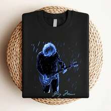 Camiseta de mujer con estampado de Gary Moore In Memoriam, negra, de algodón, unisex, de talla única, camiseta de hombre negra de manga larga o corta - Negro - Ver 3