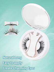 1Pair Natural Cat Eye Magnetic Eyelashes With Applicator Reusable Magnetic Lashes Kit Eyetail Elongated Waterproof No Glue Needed False Eyelashes - màu đen - Xem 7