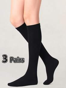 1/2/3 pares de calcetines de media caña ajustados de punto, calcetines deportivos estilo JK para mujeres, adecuados para uso diario durante todo el año - Multicolor - Ver 11