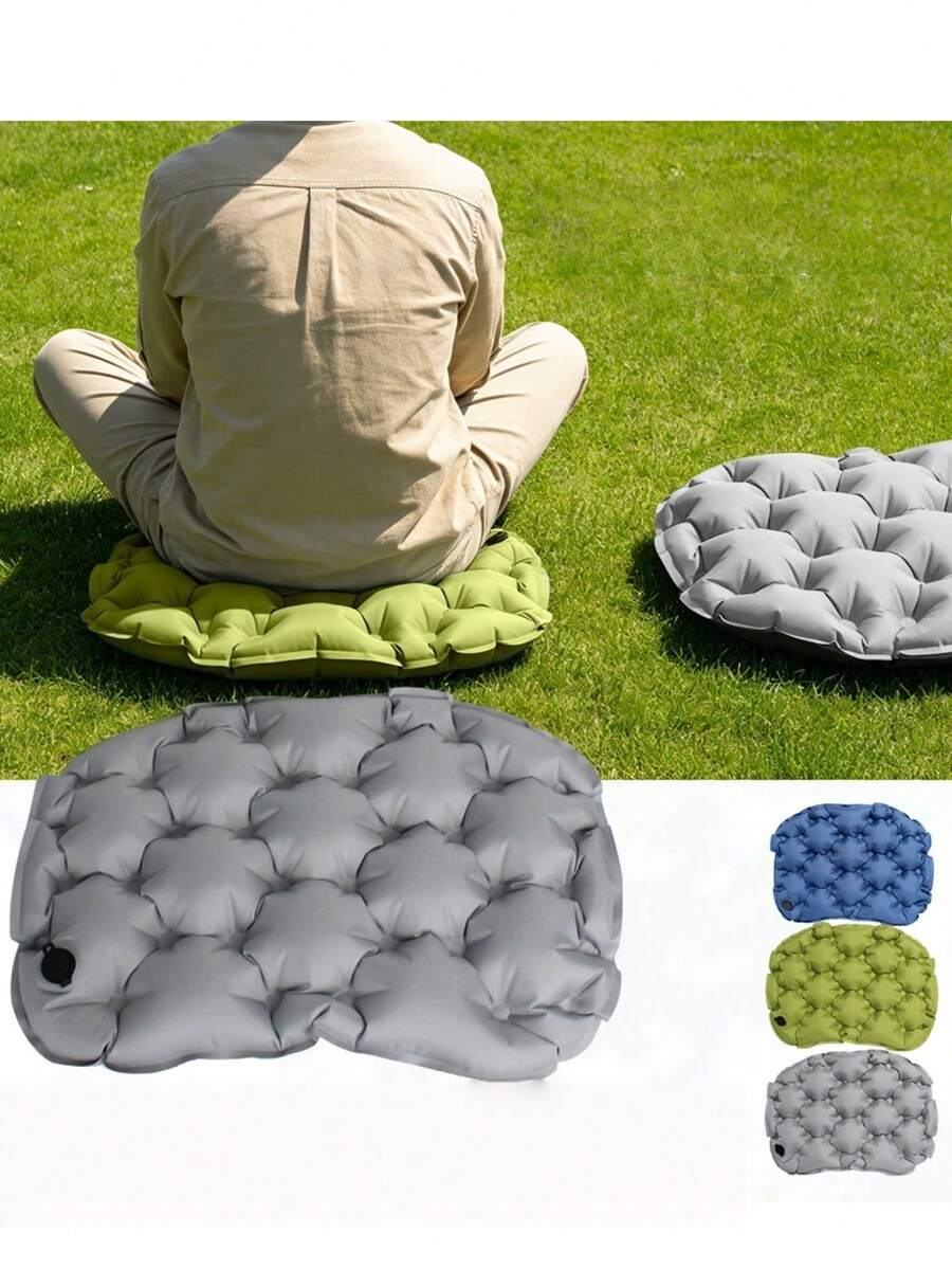 Đệm ngồi bơm hơi màu xanh lá cây, nhẹ, chống thấm nước, thích hợp cho sân vận động, đi bộ đường dài, văn phòng, máy bay. - Nhiều màu - Xem 1