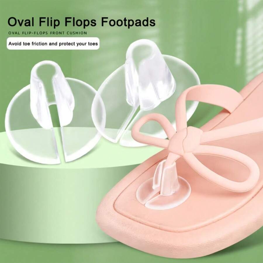 1 Pair Silicone Toe Protectors, Shock-Absorbing, Waterproof, Anti-Friction, Suitable For Flip-Flops And Sandals - Clear - View 1