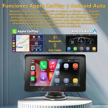 Wireless Car Stereo With CarPlay, Portable 7-Inch Touchscreen Stereo, Android Auto, Mirrorlink, Bluetooth, USB, Camera, FM, MP5, RCA - A - View 3
