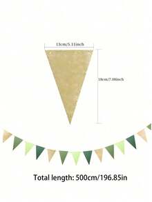 Metallic Gold & Green Triangle Pennant Banner, Baby Shower Bridal Party Birthday Bachelorette Engagement Decoration, St. Patrick's Day Carnival Christmas New Year Outdoor Garden Hanging Flags - Multicolor - View 4
