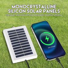 1pc Portable Solar USB Charger Panel - Non-Removable Photovoltaic Power Bank For Phones, Flashlights & Fans | Ideal For Camping, Travel & Emergencies, Portable Charger - Multicolor - View 10