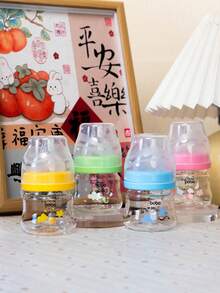 1个婴儿玻璃奶瓶，宽口径，新生儿奶瓶，80毫升/2.7盎司 - 彩色 - 查看 4