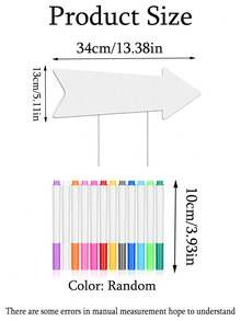 Bộ 1/5/10 biển chỉ dẫn mũi tên trống, biển chỉ dẫn đám cưới ngoài trời kèm giá đỡ, biển chỉ dẫn tự làm, biển chỉ dẫn "Lối này", thích hợp cho tiệc sinh nhật, đám cưới, lễ tốt nghiệp, biển báo đường, chỉ dẫn tiệc. - Nhiều màu - Xem 4