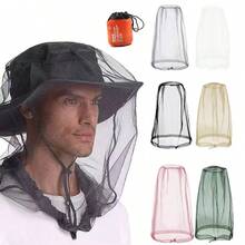 Mũ chống muỗi, Mũ chống bụi khi đi du lịch ngoài trời, Mũ chống côn trùng, Mũ câu cá, Mũ nuôi ong, Màn chống muỗi đội đầu, Màn chống muỗi khi cắm trại - A - Xem 2