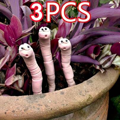 Juego de 3 decoraciones divertidas de insectos para plantas - Adorables adiciones para jardines y patios con un cartel que dice "Bébeme", perfectas para plantas de interior/exterior, sin necesidad de baterías, adornos de jardín