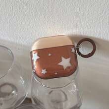 Funda minimalista para auriculares con diseño de estrella salpicada, compatible con Pro 3, New Pro 2, funda de protección linda y elegante compatible con 4, 3, 1/2, adecuada para mujeres - Marrón - Ver 7