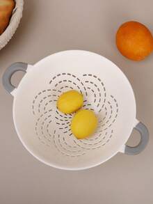 1 pièce Panier de drainage d'oreille de style INS, design creux en plastique épaissi, panier à fruits, assiette à collations, bol à bonbons, plateau de fruits secs, rangement de cuisine créatif pour la maison, panier de rangement multifonctionnel de haute qualité, convient pour le rangement de cuisine, la table basse du salon, le service de table à manger, le pique-nique, le camping, les rassemblements de vacances - Multicolore - Voir 8