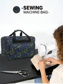 Sewing Machine Carrying Case - Multi-Pocket Storage Bag With Adjustable Shoulder Strap, Fits Most 15-18 Inch Machines, Water-Resistant Oxford Fabric - Multicolor - View 15