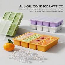 Silicone 4-Cavity Ice Cube Tray With Lid Reusable Non-Stick Butter Mold  Freezer Tray For Homemade Ice Cubes Butter Portions Baking - Xám – Dài - Xem 2