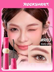 Gel para teñir cejas ROCK SWEET: Natural, resistente al agua, sin manchas, con forma duradera, adecuado para cejas gruesas [Tubo rosa] - 03# Rosa Marrón - Ver 2