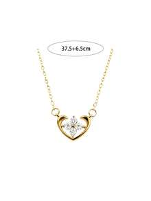 1pc S925 Sterling Silver Heart-Shaped Four-Leaf Flower Pendant Necklace, Delicate Romantic Gift For Women On Valentine's Day, Thanksgiving, Anniversary - Love - View 6