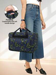 Sewing Machine Carrying Case - Multi-Pocket Storage Bag With Adjustable Shoulder Strap, Fits Most 15-18 Inch Machines, Water-Resistant Oxford Fabric - Multicolor - View 7