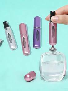 1pc/2pcs/3pcs/4pcs/5pcs 5ml Refillable Perfume Spray Bottle, Travel Perfume Bottle, Refillable Travel Spray Bottle, Holiday Essential, Travel Essential, Perfume Refill Bottle, Independent Packaging, Travel Perfume Refill Bottle And Portable Perfume Dispenser, Glitter Pink Perfume Bottle, With Pump Sprayer - Multicolor 5ml - View 2