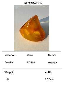 imoli 1枚波西米亚风夸张几何凹面扎染亚克力宽戒圈,适合女性日常佩戴和海滩度假。 - 彩色 - 查看 16