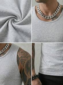 Áo tank top không tay nam GRDR màu trơn thời trang tối giản phong cách thường ngày - Màu Xám nhạt - Xem 5