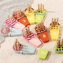 Palitos de Sorvete de Madeira com Números, Brinquedos de Correspondência de Números, Presentes de Natal/Halloween/Aniversário para Meninos e Meninas - Multicolorido - Visão 7