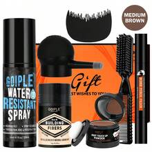 Goiple Bộ sản phẩm tạo độ dày tóc và xịt chống thấm nước dành cho nam giới - Bột tạo sợi tóc, xịt tạo kiểu, bút che phủ râu, giữ nếp mạnh, làm dày tóc tức thì, khắc phục tóc mỏng, che phủ vùng hói, tăng mật độ tóc, vẻ ngoài tự nhiên và lâu dài. - Màu xanh lam - Xem 16
