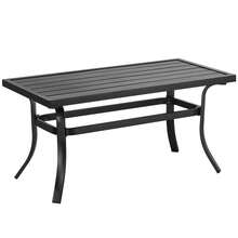 ONBRILL Grey Small Metal Outdoor Coffee Side Table Rectangle, Steel Outdoor Coffee Tables, Patio Tables For Outside, Garden, Balcony, Backyard And Living Room - Grey - View 8